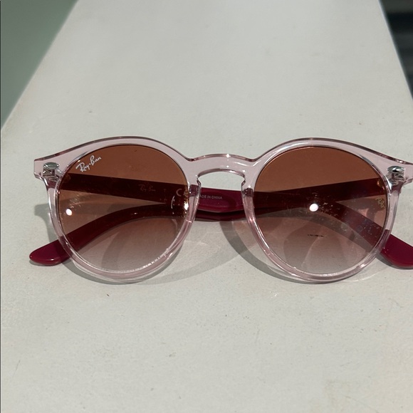 Ray-Ban Kids Rose-Tinted Round Sunglasses - Picture 1 of 4